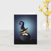 Carte Halloween du chien beagle (Fleur jaune)