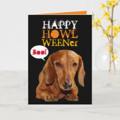 Carte Halloween du chien de Weener (Fleur jaune)