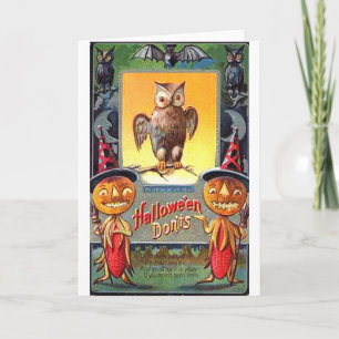 Carte Halloween du Chouette et du Corn Citrouille Don't