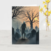 Carte Halloween du cimetière Zombie (Fleur jaune)