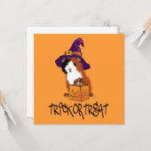 Carte Halloween du cochon de Guinée (Devant/Arrière en situation)