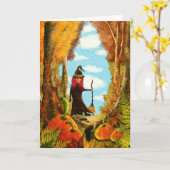 Carte Halloween effrayant (Fleur jaune)