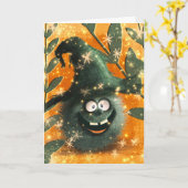 Carte Halloween effrayant (Fleur jaune)