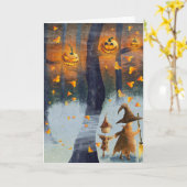 Carte Halloween effrayant (Fleur jaune)