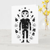 Carte Halloween effrayant (Fleur jaune)