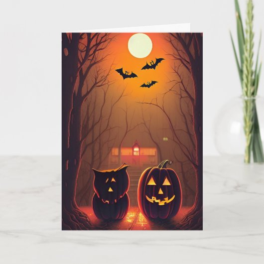 Carte Halloween effrayant (Devant)