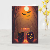 Carte Halloween effrayant (Fleur jaune)