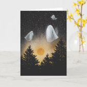 Carte Halloween effrayant (Fleur jaune)