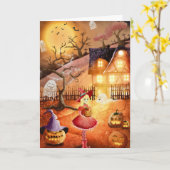 Carte Halloween effrayant (Fleur jaune)