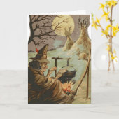 Carte Halloween effrayant (Fleur jaune)