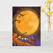 Carte Halloween effrayant (Fleur jaune)