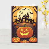 Carte Halloween effrayant (Fleur jaune)