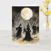 Carte Halloween effrayant (Fleur jaune)