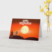 Carte Halloween effrayant (Fleur jaune)