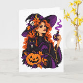 Carte Halloween effrayant (Fleur jaune)
