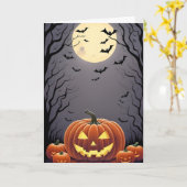Carte Halloween effrayant (Fleur jaune)