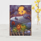 Carte Halloween effrayant (Fleur jaune)