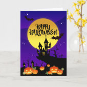 Carte Halloween effrayant (Fleur jaune)