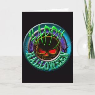 Carte Halloween Éffrayant au crâne