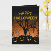 Carte Halloween Éffrayant de Jack-o-lanterne (Fleur jaune)