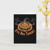 Carte Halloween effrayant Dire Que Le Mal Meure Ce Soir (Fleur jaune)