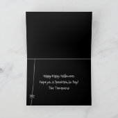 Carte Halloween Éffrayant effrayant mignon araignée Web (Intérieur)