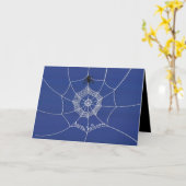 Carte Halloween Éffrayant effrayant mignon araignée Web (Fleur jaune)