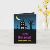 Carte Halloween éffrayant Haunted House (Fleur jaune)