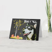 Carte Halloween effrayant Husky (Devant)