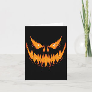 Carte Halloween Éffrayant Jack-o'-lantern Face Citrouill