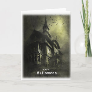 Carte Halloween effrayant maison