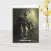 Carte Halloween effrayant maison (Fleur jaune)