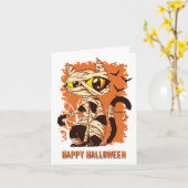 Carte Halloween effrayant maman chat (Fleur jaune)