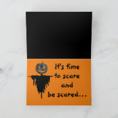 Carte Halloween éffrayant Saurus T-Rex heureux (Intérieur)