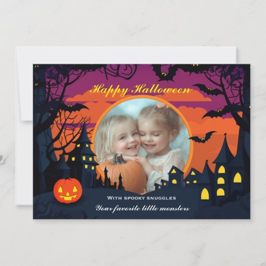 Carte Halloween Éffrayant Snuggle Castle (Devant)
