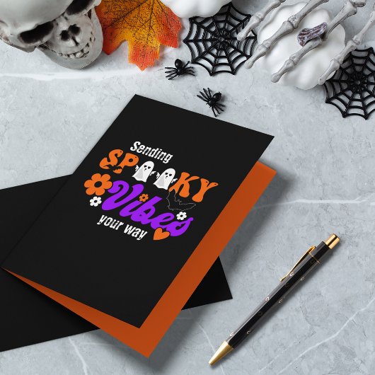 Carte Halloween éffrayant Vibes Ghosts