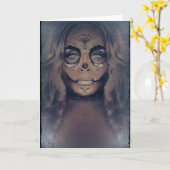 Carte Halloween éffrayante (Fleur jaune)