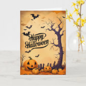 Carte Halloween Effrayante (Fleur jaune)