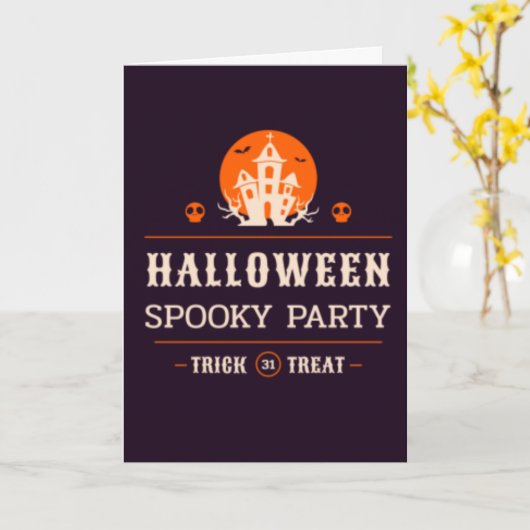 Carte Halloween éffrayante (Fleur jaune)