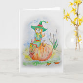 Carte Halloween éffrayante (Fleur jaune)