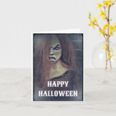 Carte Halloween Effrayante (Fleur jaune)