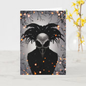 Carte Halloween éffrayante (Fleur jaune)