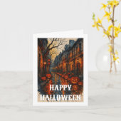 Carte Halloween Effrayante (Fleur jaune)