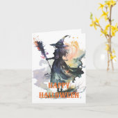 Carte Halloween Effrayante (Fleur jaune)