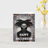Carte Halloween Effrayante (Fleur jaune)