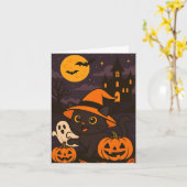 Carte Halloween Effrayante (Fleur jaune)