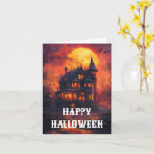 Carte Halloween Effrayante (Fleur jaune)