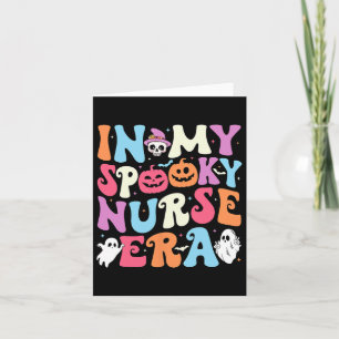 Carte Halloween Éffrayante de l'ère infirmière Hallo de