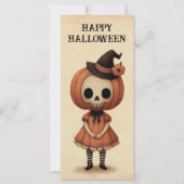 Carte Halloween éffrayante fille de crâne Trick ou de tr (Devant)