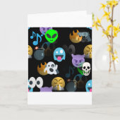 Carte halloween emojis (Fleur jaune)